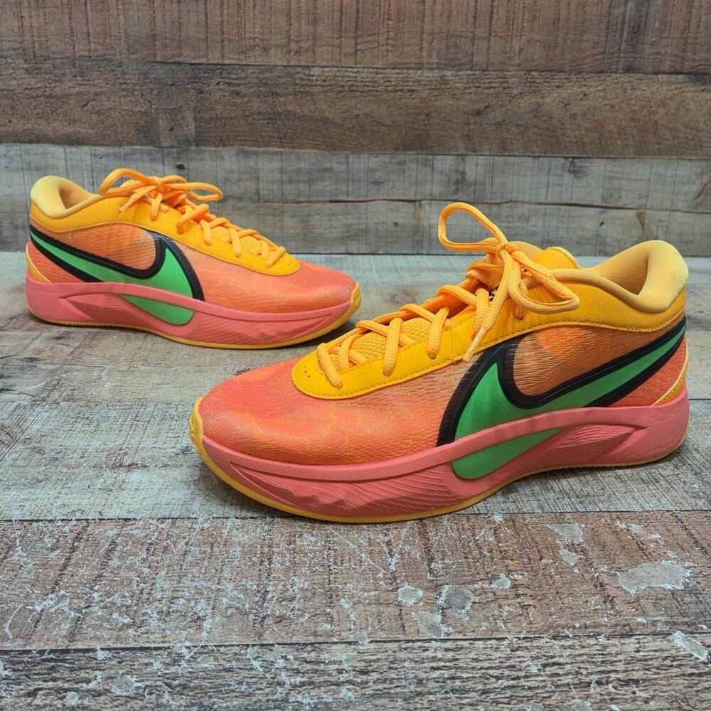 Nike Zoom Freak 4 Shoes Mens Size 7.5 40.5 Orange Low Top Basketball Sneaker